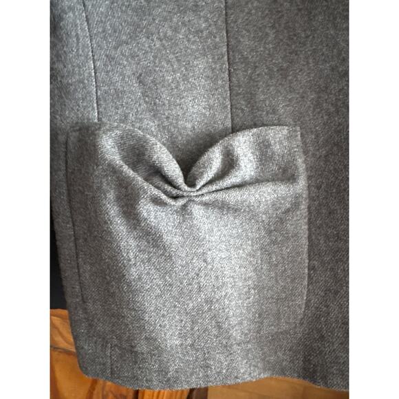 Talbots Kate Fit Wool Blazer Jacket grey pleated ruffel accents 4 - Picture 9 of 15